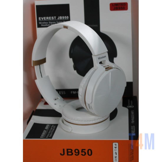 HEADPHONES WIRELESS STEREO SUPER BASS HEADSETS , FM RADIO MP3 JB950 COLOUR WHITE